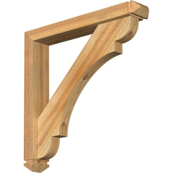 Olympic Arts and Crafts Rough Sawn Bracket w/ Offset Brace, Western Red Cedar, 4